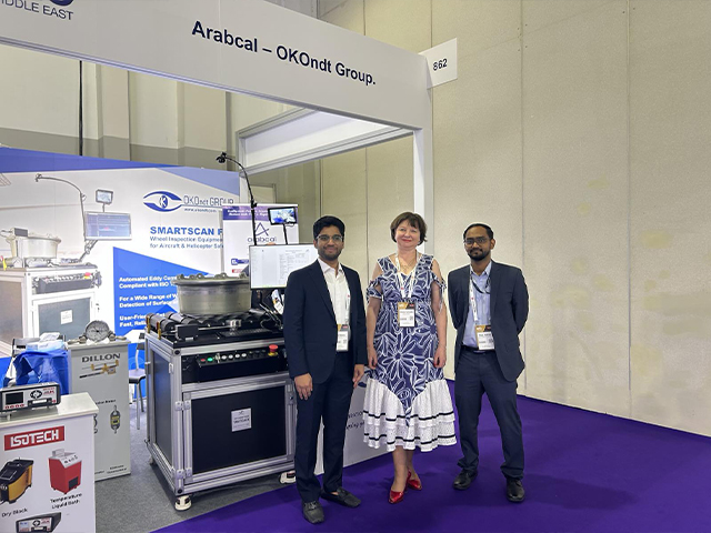 Mohamed Wasel, Tetiana Lutsenko und Miyad Hydrose auf der MRO Middle East 2026 in Dubai