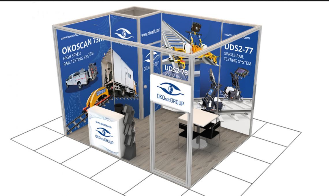 Stand der OKOndt GROUP auf der Eurasia Rail 2025 im Istanbul Expo Center, Istanbul, Türkei