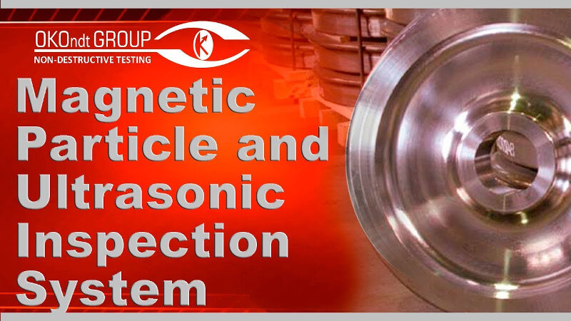 Automated line for magnetic particle and ultrasonic testing of railway wheel rim, hub, disk and flange to be integrated into the wheel inspection station.