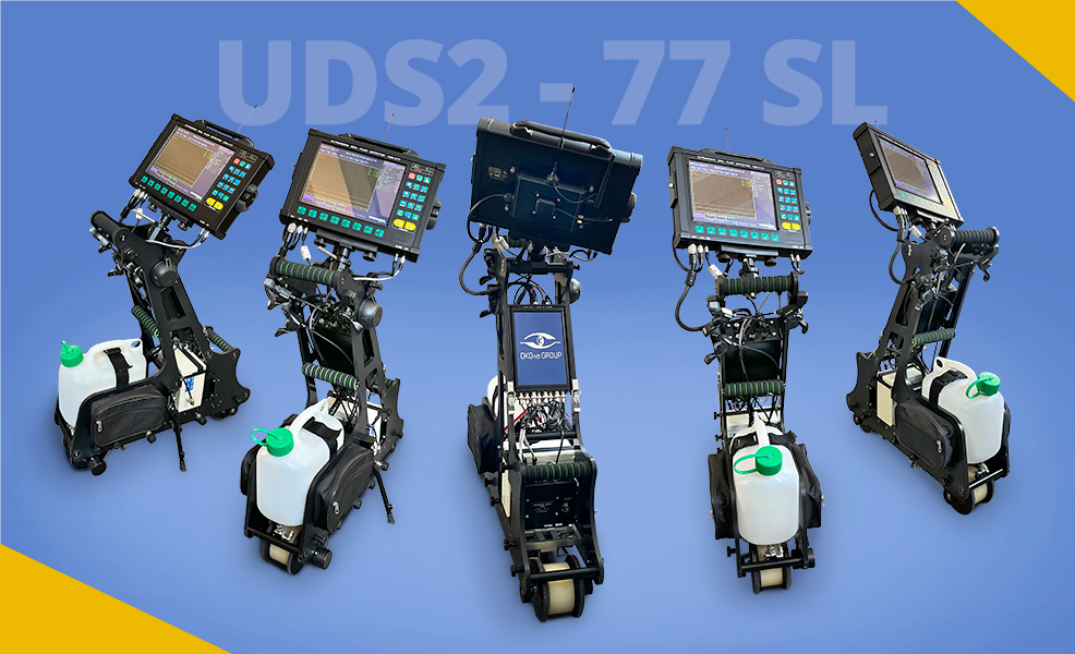 The display of the ultrasonic mechanized flaw detector for the inspection of one rail line UDS2-77